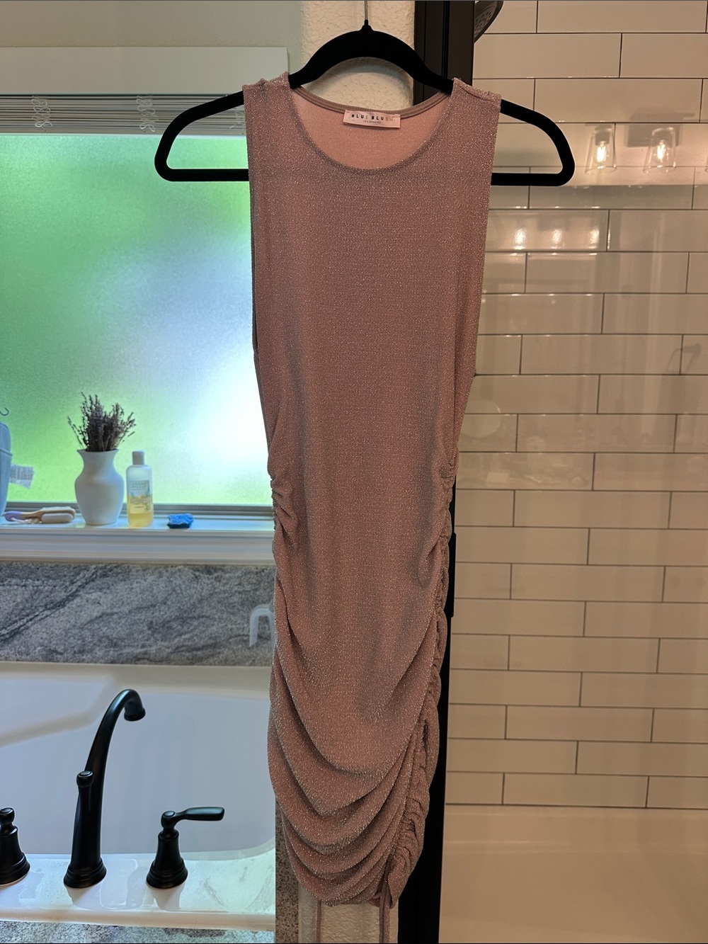 Pink Ruched Mini Dress - Picture 5 of 8